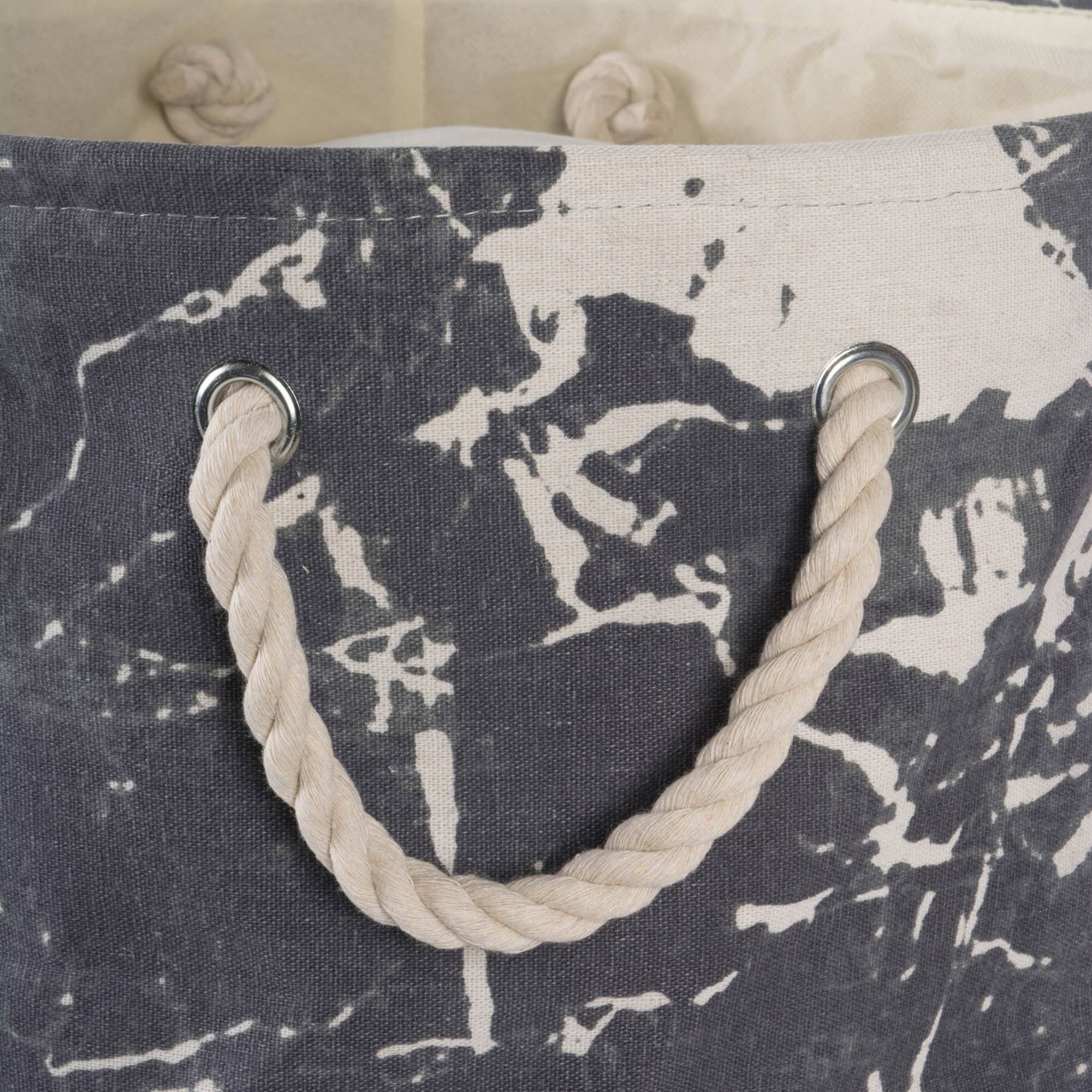 DII® Medium Rectangle Marble Black Polyester Bin